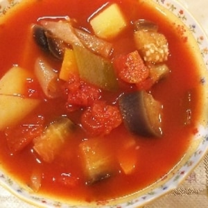 美味しく煮込んで☆茄子と玉ねぎのトマトスープ